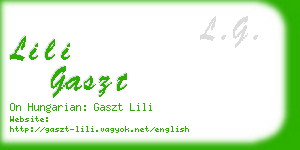 lili gaszt business card